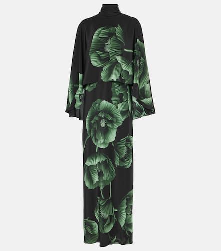 Robe longue et cape en soie à fleurs - Johanna Ortiz - Modalova