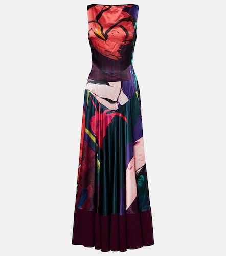 Robe longue Munir imprimée en satin de soie - Roksanda - Modalova