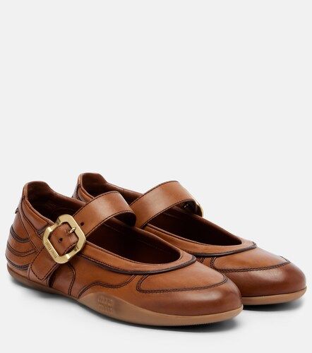 Ballerines Gymnasium en cuir - Miu Miu - Modalova