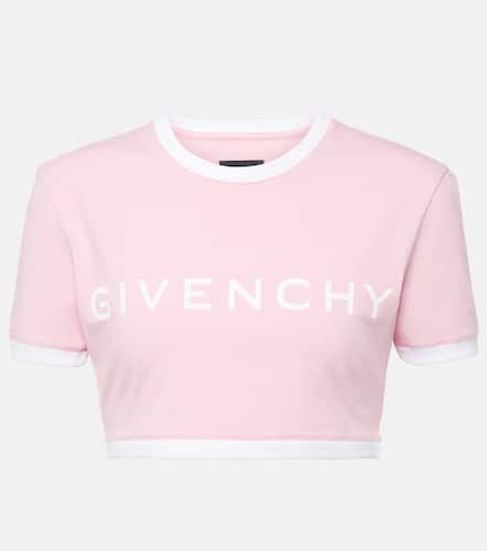 T-shirt raccourci en coton mélangé à logo - Givenchy - Modalova