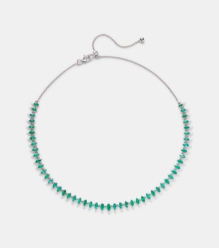 Choker en or blanc 18 ct, émail et émeraudes - Kamyen - Modalova