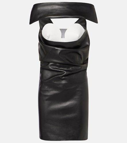 Robe de cocktail en cuir à découpes - Jean Paul Gaultier - Modalova