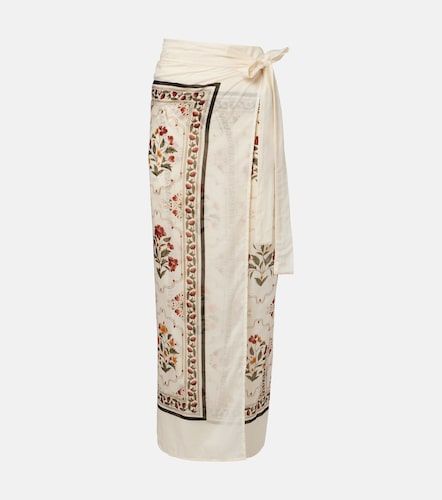 Paréo en coton et soie à fleurs - Agua by Agua Bendita - Modalova