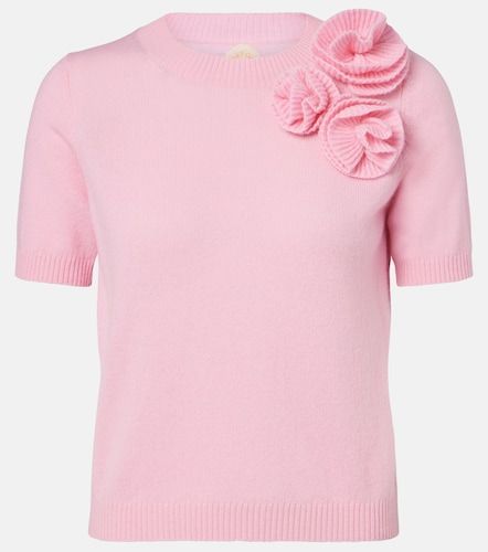 Pull en laine et cachemire à appliqués floraux - Jardin des Orangers - Modalova