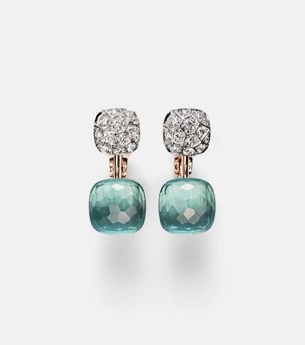 Boucles d'oreilles Nudo en or rose et blanc 18 ct, topazes et diamants - Pomellato - Modalova