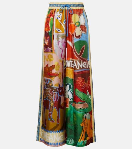 Alémais x MLAK pantalon ample en soie à imprimé - Alemais - Modalova