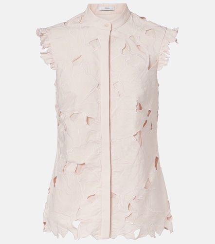 Top brodé en coton mélangé à fleurs - Erdem - Modalova