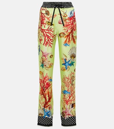 Pantalon tapered Capri imprimé en soie - Dolce&Gabbana - Modalova