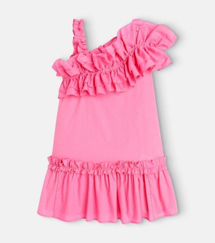 Robe asymétrique à volants en coton - Monnalisa - Modalova