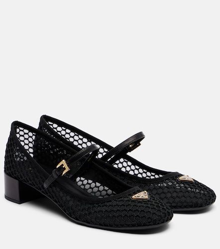 Escarpins Mary Jane en résille et cuir - Prada - Modalova