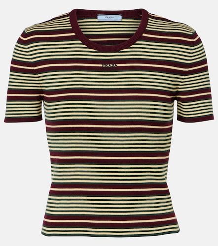 T-shirt rayée en coton mélangé - Prada - Modalova