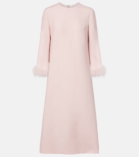 Robe midi en Crêpe Couture à plumes - Valentino - Modalova