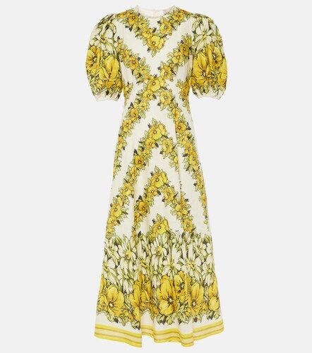 Alémais Robe midi Gisela en lin à fleurs - Alemais - Modalova