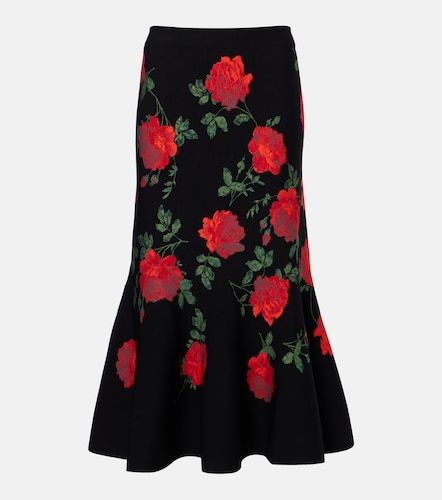 Jupe midi en jacquard à fleurs - Carolina Herrera - Modalova