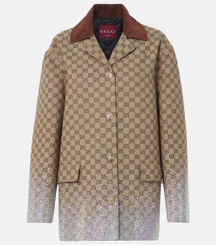 Manteau en toile GG à ornements - Gucci - Modalova