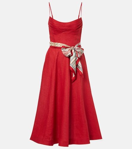 Robe midi Rebellion en lin - Zimmermann - Modalova