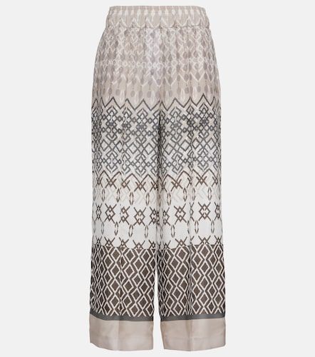 Pantalon ample en soie imprimé - Brunello Cucinelli - Modalova