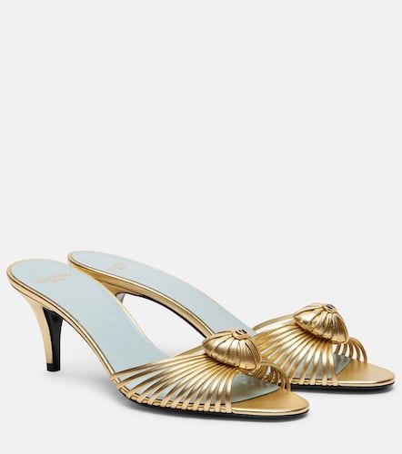 Mules Cœur Royal en cuir métallisé - Valentino Garavani - Modalova