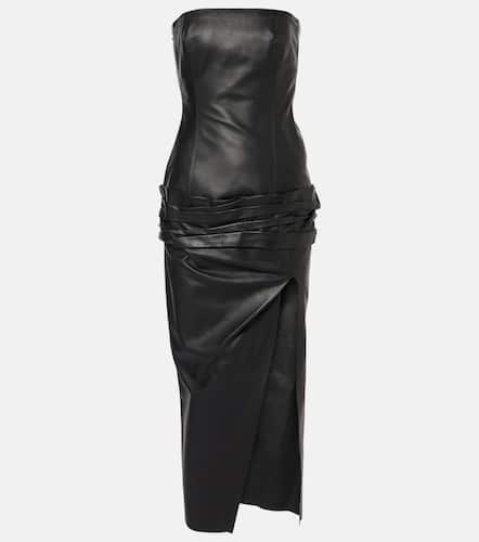 Robe midi bustier en cuir - The Attico - Modalova