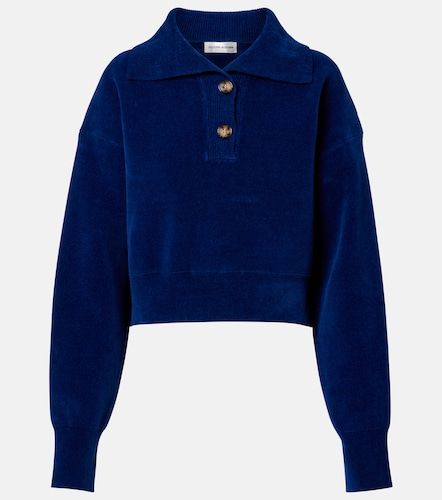 Sweat-shirt raccourci en velours de coton mélangé - Victoria Beckham - Modalova