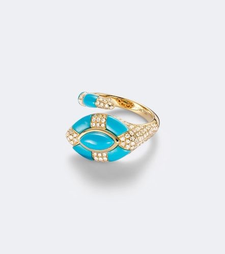 Bague Riviera en or 18 ct, turquoise et diamants - Shay Jewelry - Modalova