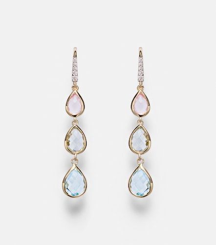 Boucles d’oreilles en or 14 ct (585/1000) et pierres précieuses - Mateo - Modalova