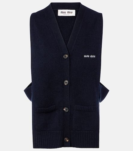 Cardigan sans manches en cachemire - Miu Miu - Modalova