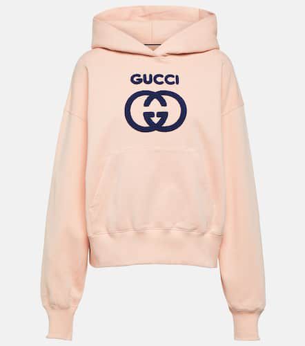 Sweat-shirt à capuche GG brodé en coton - Gucci - Modalova