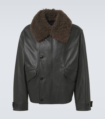 Veste blouson en cuir et shearling - Lemaire - Modalova