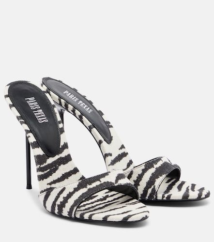 Mules Lidia en toile à motif zébré - Paris Texas - Modalova