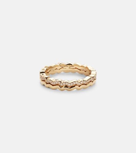 Bague Mini Wave en or 18 ct avec diamants - Suzanne Kalan - Modalova
