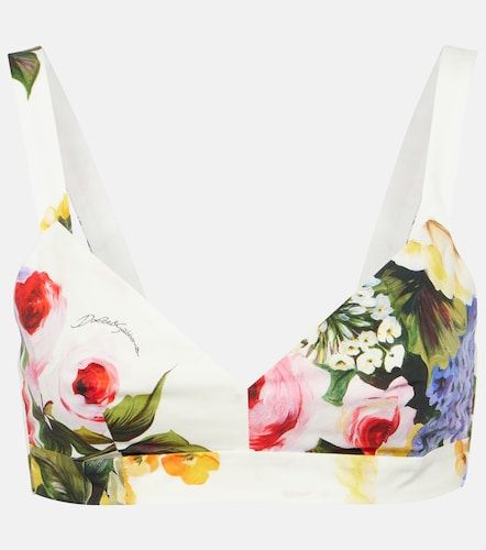 Top en popeline de coton à imprimé floral - Dolce&Gabbana - Modalova