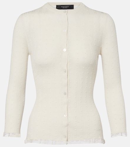 Gucci Cardigan en laine et dentelle - Gucci - Modalova