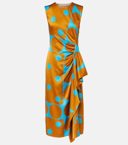 Robe midi imprimée en satin - Dries Van Noten - Modalova