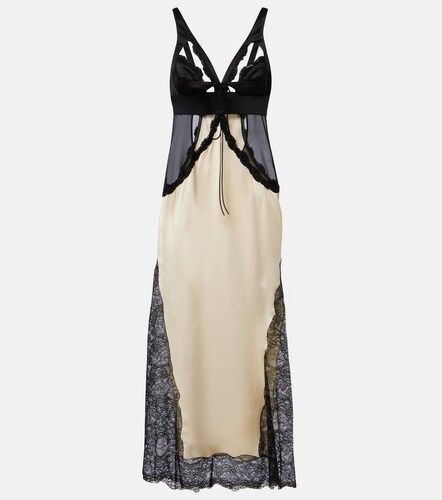 Robe midi en dentelle à découpes - The Attico - Modalova
