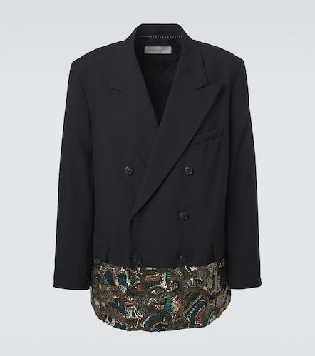 Blazer croisé en laine à ornement - Dries Van Noten - Modalova