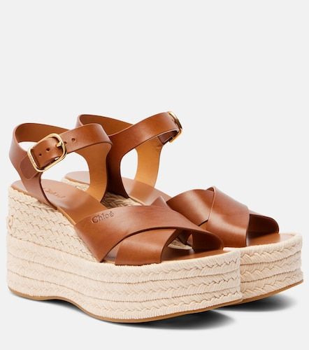 Chloé Sandales compensées Isla en cuir - Chloe - Modalova