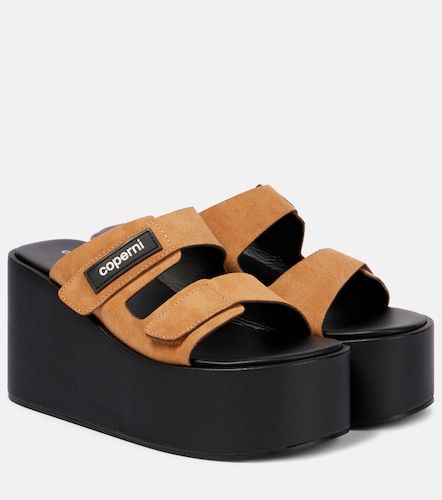 Mules compensées en daim à logo - Coperni - Modalova