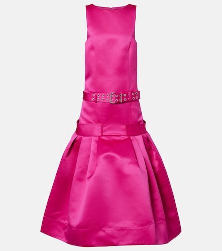 Robe midi en satin à ceinture - Ganni - Modalova