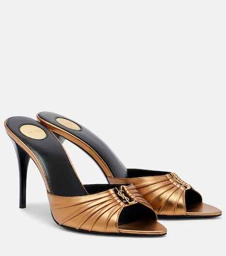 Mules Babylone en cuir métallisé - Saint Laurent - Modalova