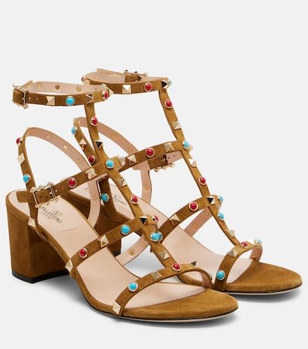 Sandales Rockstud en daim à ornements - Valentino Garavani - Modalova