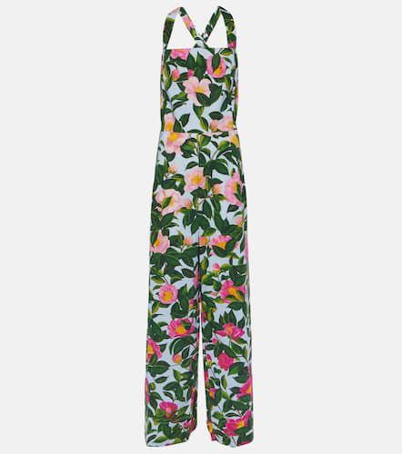 Combi-pantalon en coton mélangé à fleurs - Oscar de la Renta - Modalova