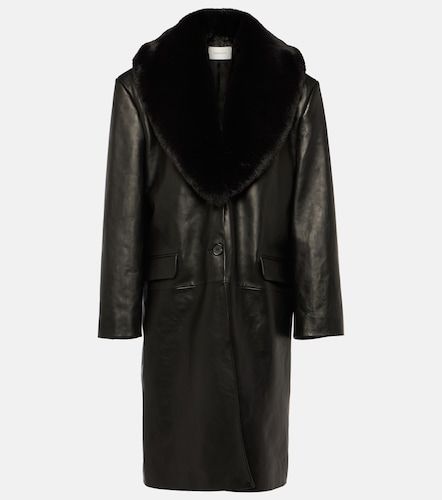 Manteau en cuir et fourrure synthétique - Magda Butrym - Modalova