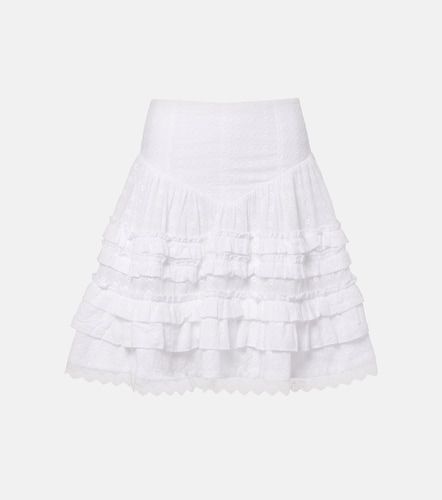 Mini-jupe en coton à volants superposés - Ganni - Modalova