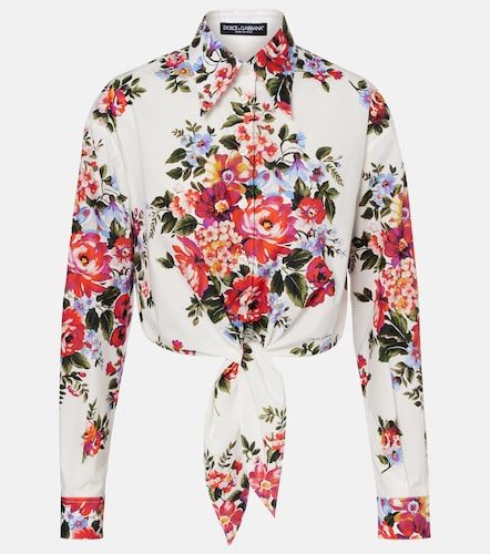 Chemise courte en coton à fleurs - Dolce&Gabbana - Modalova