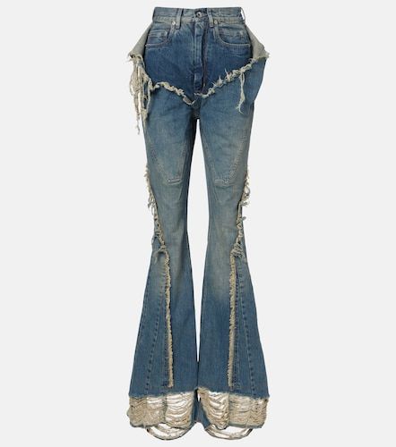 Jean flared Silvered effiloché - Rick Owens - Modalova