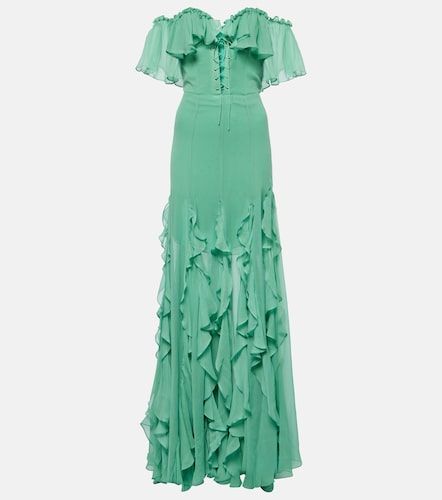 Robe corset en soie à épaules dénudées - Costarellos - Modalova