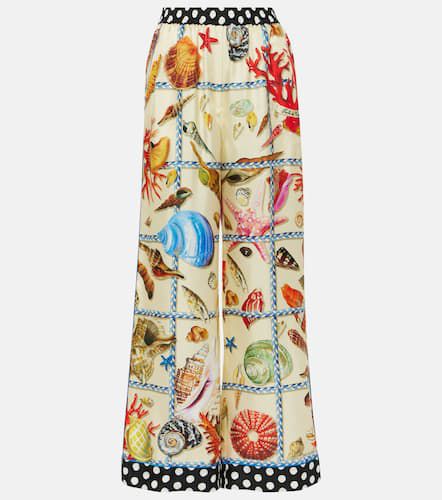 Pantalon ample Capri imprimé en soie - Dolce&Gabbana - Modalova