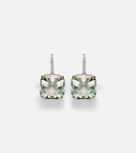 Boucles d'oreilles en or 14 ct, diamants et améthyste - Mateo - Modalova