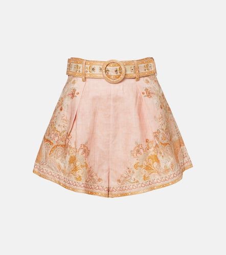 Short Acacia Tuck en lin à taille haute - Zimmermann - Modalova